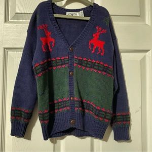 Vintage V-neck Holiday Cardigan